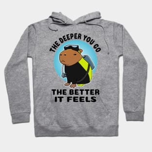 The deeper you go the better it feels Capybara Scuba Diver Hoodie